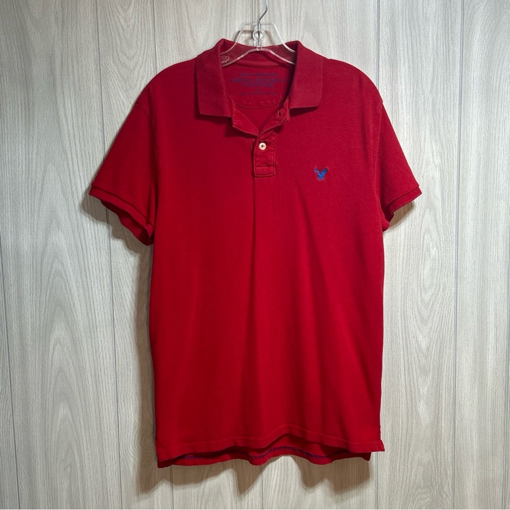 American Eagle Outfitters Red Short Sleeve Polo Size Large